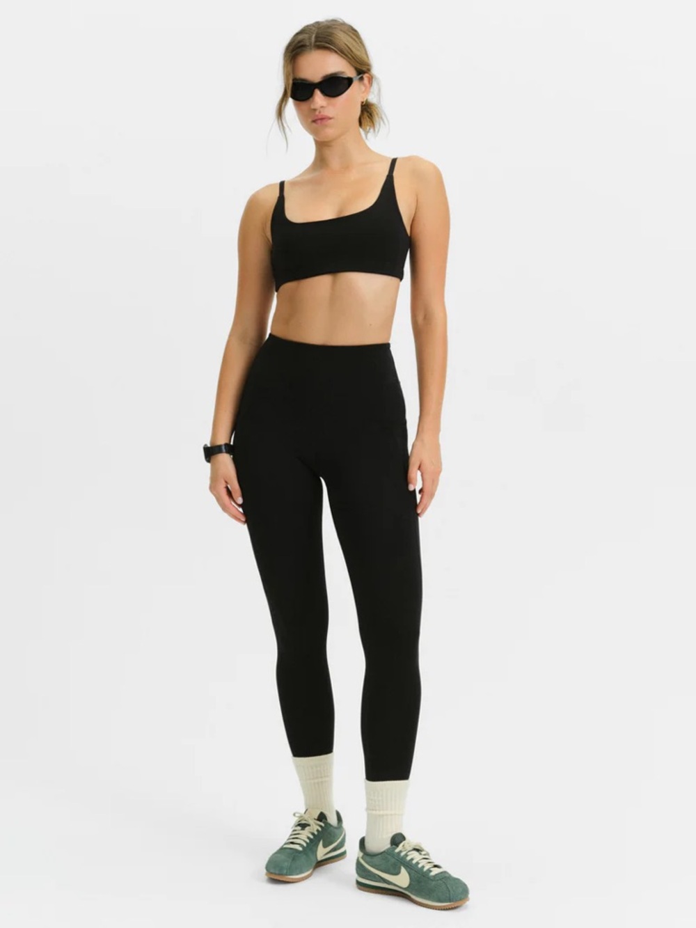 [NWOT] $98 MATE THE LABEL Organic Stretch Full Length Leggings in Black. Small